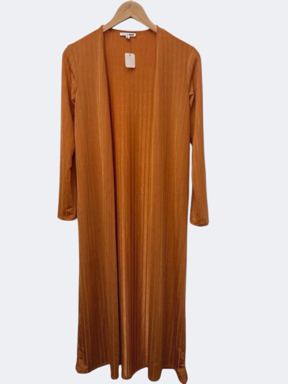 NWT Orange Open Front Maxi Long Cardigan